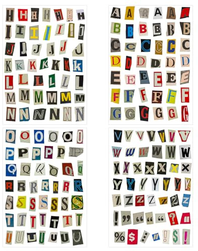 HJZHII 181 Stück Selbstklebende Buchstaben Aufkleber | Vintage Letter Sticker Klebebuchstaben Wetterfest Alphabet Aufkleber für Scrapbooking Journal Fotoalbum