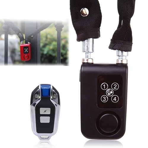 Candado Inteligente Para Cadena De Bicicleta - Antirrobo De 80 Cm Con Contraseña, Sin Llave, Acero Anticortes De 6 Mm De Grosor, Alarma De Vibración, Resistencia Al Agua IP44, Funciona Con Pilas