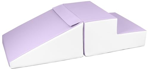 Velinda MiniRutsche-Set Großbausteine Schaumstoffbausteine Softsteine Krabbellandschaft (Farbe: weiß, lila)