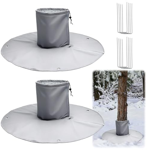 2 Stück Winterschutz für Palmen Wurzel,Untere Abdeckung Ø100cm,Kälteschutz für Pflanzen und Bäume bis 30cm Durchmesser, Baum Winterschutz Draussen,Frostschutz Baum Palme Olivenbaum,Drei Isolierschicht