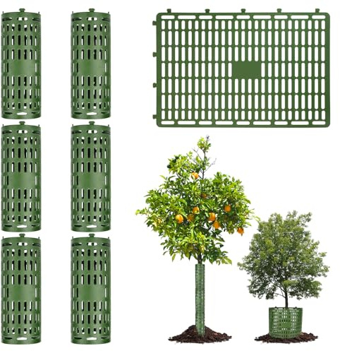 Lot de 7 troncs de protection pour arbres, les grilles de protection peuvent être épissées, sont faciles à utiliser, très bien adaptées pour les semis et les arbres fruitiers, protègent les plantes
