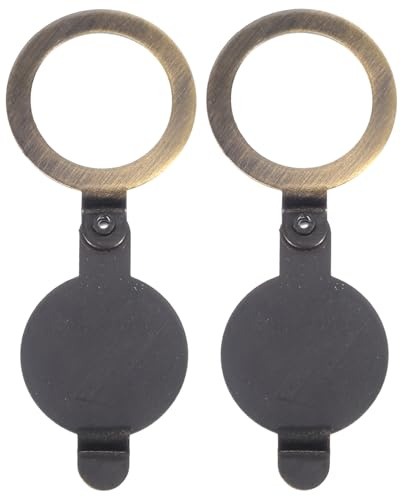 SHINEOFI Cubierta de Mirilla para Puerta de Apartamento de Latón Macizo, Color Bronce Antiguo, Tapa de Mirilla 16 Mm, 2 Unidades, Seguridad para Puerta Interior