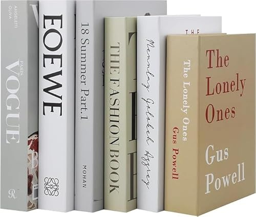 EHOENTROPY Lot de 6 livres décoratifs pour la décoration de la maison - Impression créative - Faux livre de simulation de livre - Pour table basse, présentoir, étagères, décoration de la maison