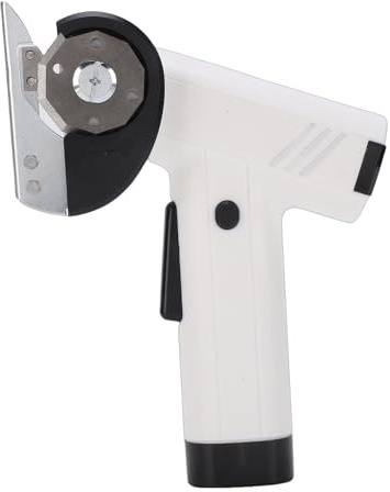 Asixxsix Taglierina Elettrica per Tessuti, Forbici Elettriche a Batteria con Regolazione Intelligente a 4 velocità, Display Batteria Integrata, Tagliatrice di Carta Ricaricabile (WHITE)