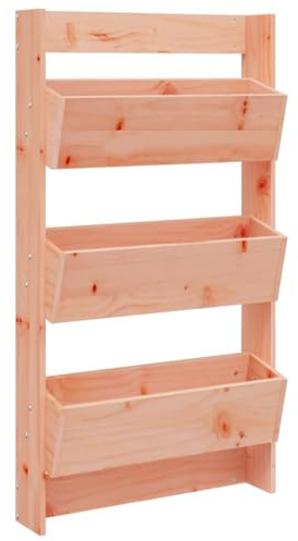 Generico Fioriera a Muro 3 Ripiani 60x18,5x110cm Legno Massello Douglas