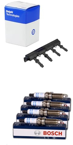 Delphi Zündspule 4x Zündkerzen | GN10401-12B1 + 0 242 230 626 passend für 1.2 1.4 Corsa D E Astra J