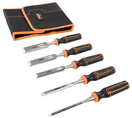 Triton 823149 Stechbeitel, 5-teilig Satz Twcs5: 6, 12, 19, 25 und 32 mm, Schwarz-Orange