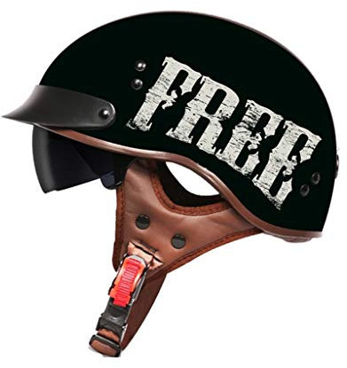GAOZHE Moto Casco, Classic Jet Aperto Caschi, Casco Jet Moto, Aperto Caschi, Casco A Scodella,Scooter Motorino Vintage Caschi Cromwell, Donna Uomo con Visiera Parasole - DOT Omologato