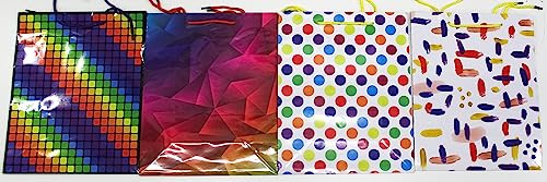 4 Stück Geschenktaschen Groß DIN A4 Geschenkbeutel 32x26x12cm Geburtstag Geschenktüten Papier 160g/m2 Geschenkverpackung Set Large