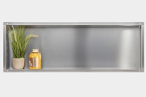 Balneo Wall-Box No Rim Duschnische 90 x 30 x 10 cm, Edelstahl AISI 304 | Edelstahl AISI 304, Rahmen 2 mm, 1 % Gefälle, 100 % wasserdicht, 10 J. + 2 J. Beschichtung