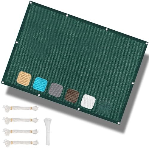 Voile D'Ombrage Carré Respirant 1.4 x 1.4 m Aux UV 98% Couvert Végétal Toile Pergola Résistant Aux Déchirures pour Patio, Jardin, Terrasse, Extérieur, Vert Foncé