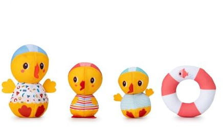 LILLIPUTIENS - Juguetes de Baño para Niños Patitos - Mamá Pato y Sus Dos patitos - Divertido para el baño y la Piscina - Estimula la motricidad y el Despertar - Desde 6 Meses - 83544