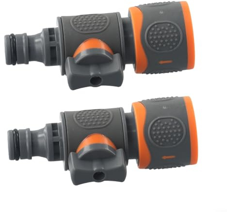 Tap Shut Off Valve, Garden Hose Pipe in Line Tap Shut Off Valve, Tap Connector Inline Shut-off Valve, Valve Fitting Connector Adaptor (2 Pcs)