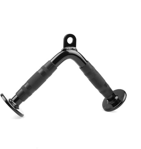 Phoenix Fitness Cable Machine Attachments - Heavy-Duty Pulley Machine Exercise Handles, Lat Pull Down Bars, Rope Attachments or Ankle Straps for Home Gym Workout - Black, V-Bar Handle