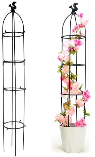 LDXDRU 2er Set Rankgitter, 145cm Garden Obelisk Rankhilfe, Garten Rankobelisk Rosenbogen, Rankhilfe Rosen, Kletterpflanzen Rankhilfe für Rosen und Blumen Tomaten