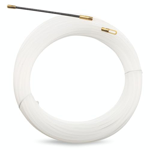 TECHZOCO Guía Pasacables de nylon, Pasacables de Nylon, Guía de Cableado Flexible, Tiracables de Nylon, Guía para Instalación Cables, Terminales Mixtos, Acero + Nylon, diámetro 3 mm x 5 metro largo
