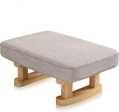 TourKing Foot Stool， Footstool with Stable Wooden Legs,Ottoman Footrest,Pouffe Footstool with Removable Padded Seat,Footstools for Living Room,Entryway,Bedroom,Office