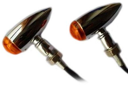 Motorrad Bullet Blinker Licht Lampe Für Cafe Racer Cruiser Chopper Bobber Retro Vintage Eindringling Schatten CB XS XVS KZ Vulcan V-Star (Chrom)