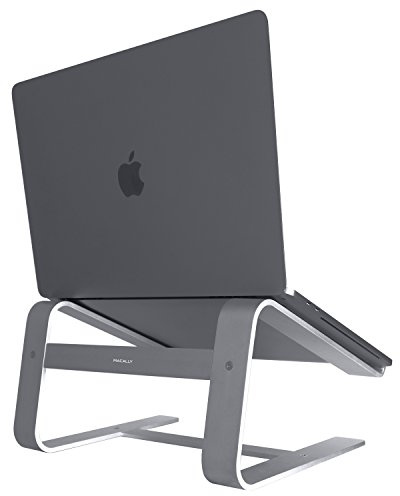 Macally, A-Stand, Aluminium-Laptop-Ständer für Apple MacBook, MacBook Air, MacBook Pro und andere Laptops zwischen 10 und 17 Zoll grau grau - Space Gray