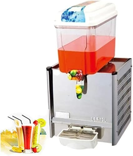 CGOLDENWALL Commercial Saftspender aus Edelstahl, automatisch, Kalt- und Heißgetränkeautomat, 18 l, Einzel- / Doppeltanks (Einzeltank, Single Cold)