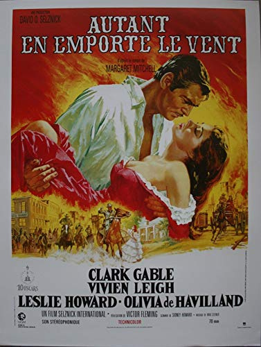 Tanto el viento cartel de cine rodado (pequeño formato, 40 x 53 cm) Retire 1990 Victor Fleming