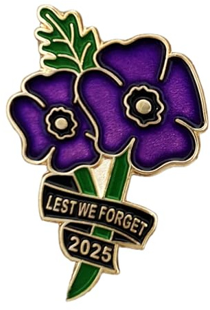 Animals In War Purple Poppy Pin Badges Brooch Remembrance Day Poppy badges and Pins Lest We Forget 2025 (1)