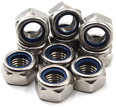 Tuerca hexagonal de nailon M4 304 de acero inoxidable de nailon (100 unidades)