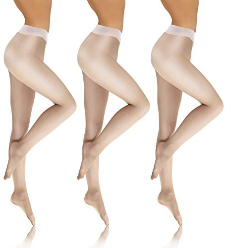 sesto senso Strumpfhosen Damen Transparent 3er Pack Den 8 Glatte Feinstrumpfhose