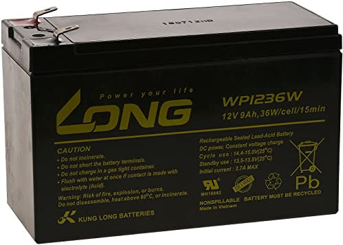 KungLong Batteria al piombo gel per UPS APC Back-UPS BK500-IT 9Ah 12V (sostituisce anche 7,2Ah / 7Ah), 12 V, piombo acido
