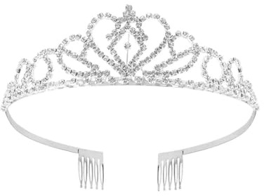 Voarge Tiara Kristallkrone für Bridal, Prinzessin Diadem Hochzeit Tiara Crown, Vintage Prinzessin Krone, für Hochzeit Geburtstag Prom Brautdusche Weihnachten Halloween Kostüm