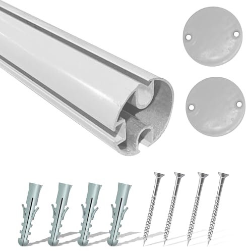 TENDEEVOLUTION Terminale Tenda da Sole per Esterno, Profilo Alluminio con Diametro 42 mm. Misura e Colore Personalizzabile. Ricambi per Tende da Sole (2,5 Metri, Bianco)