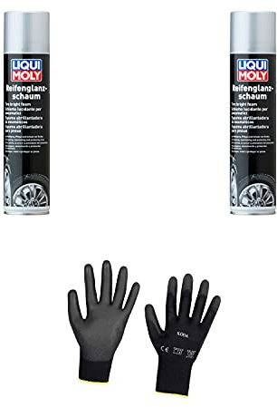 Iloda 2xOriginal Liqui Moly 400ml Reifenglanzschaum 1609 Schutzhandschuhe
