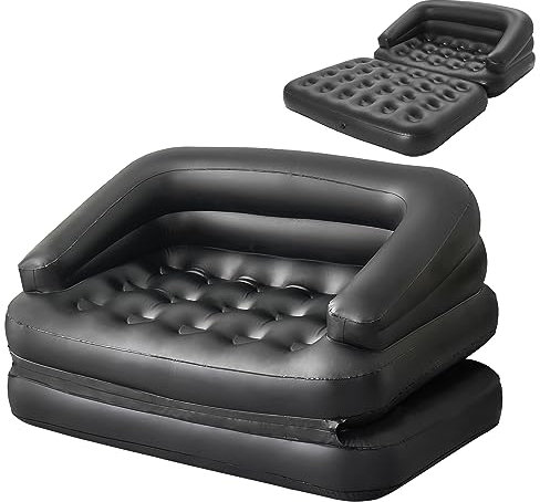 RAPTAVIS Inflatable Sofa Bed for Camping, Pool Float Couch Outdoor Mattress Bed with Armrest, Full Size