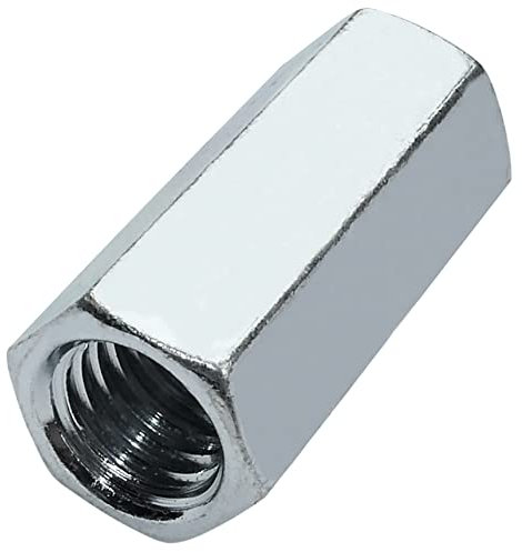 AERZETIX - C58233 - Set di 10 Dadi di accoppiamento esagonali allungati M10x30mm - dado di prolunga con filettatura metrica - in acciaio zincato