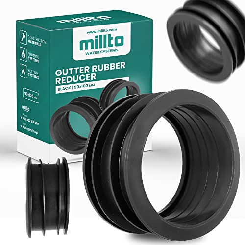 Millto™ Gutter Drain Pipe Reducer 90/110 Rubber Hose Connector Gutter Fitting Adapter Rainwater System Joiner Coupler