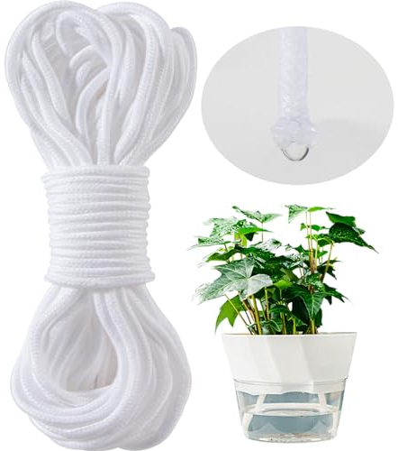 MAQIHAN Selbstbewässerndes Seil, 15 m, 0,6 cm Dochtschnur für Garten, Orchidee und Tomatenpflanzen