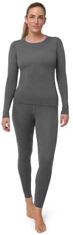 DANISH ENDURANCE Conjunto Térmico Lana Merino Mujer, Camiseta Térmica y Pantalón, Ropa Interior Lana Merino