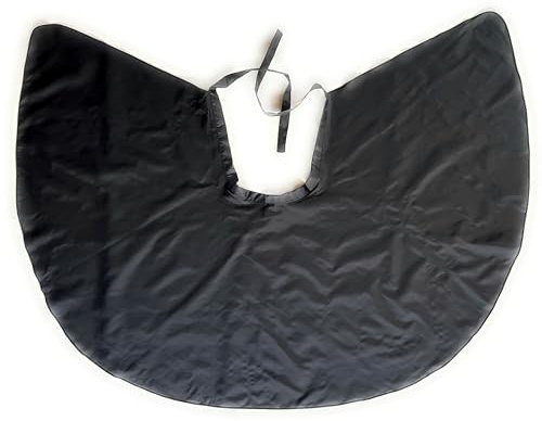 niavida Mantello corto per parrucchiere, da legare, ca. 96 x 78 cm, nero, lavabile, leggero + elegante per capelli, cosmetici e styling (71B nero), Nero , Taglia unica