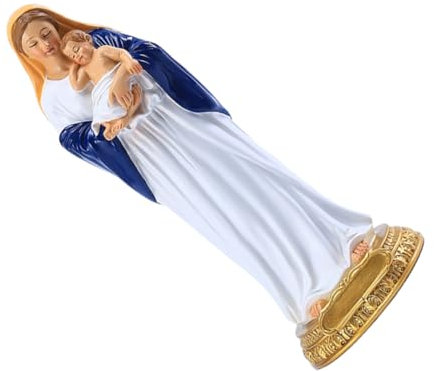 LIFKOME Klassische Figurenornamente Figur der Heiligen Maria Statue des heiligen Jesuskindes bürodeko büro Dekoration Schreibtisch Dekorationen Marionette Skulptur Fräulein schmücken Harz