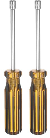 QUARKZMAN 2 Piezas Destornillador de Tuerca Hexagonal Métrica de 5mm | Mango de PVC Ergonómico, Llave de Vaso No Magnética, Acero al Carbono, para Mantenimiento de Automóviles