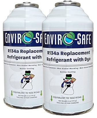ENVIRO-SAFE R134a Ersatz Kältemittel mit Leckerkennung Replacement Refrigerant with Dye - Made in USA - 6 oz (134a w/Dye 2er Pack)