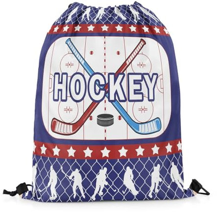 Homewish Hockey Cinch Tasche, Hockey Player Ball Gaming Draw String Rückentasche Für Sport Gym, Sport Theme Kordelzug Rucksack, Geometrische Streifen String Rucksack, Moderne Mode Kordelzug Taschen