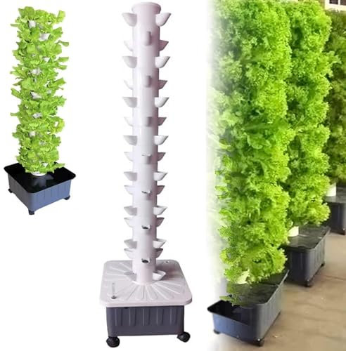 DHMYDPDZ Hydroponik Turm,Hydroponic Anbausystem Kits,Garten Indoor Grow System,Vertikaler Anbauturm,Für Frischen Kräutergarten,Obst,Gemüse,Pflanzenturm,Indoor,Gartenarbeit