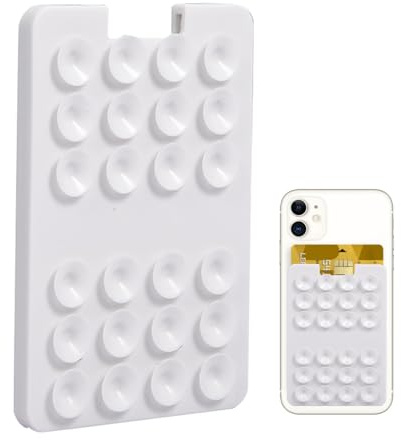 Korthållare med sugkopp för telefon – mobiltelefonplånbok med sugkopp, stark mobiltelefonhållare, stark adsorption, perfekt vägg, dusch, praktiska tillbehör för p