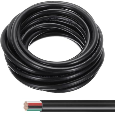 sourcing map 16FT 18AWG 7 Conductor Electrical Cable, 18/7 High Flexible Tinned Copper 18 Gauge Electric Wire for Boat Wiring House Wiring Alarm Systems, Portable Lights