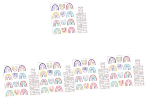 Angoily 5 Sätze Wandtattoo Regenbogen Die Tapete Regenbogen-tapete -zimmerdekoration -wanddekoration Kindertapete Abziehen Und Aufkleben Mädchen Tapete Pvc 8 Blatt * 5