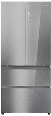 Haier FD 83 Series 7 HFR7819ENGC - Frigorífico Puerta Francesa, 504L, Cajones Direct Access, AirFlow, WIFI, Motor Inverter, Humidity Zone, Total No Frost, Ancho 83cm, Daylight, Glass Inox Look