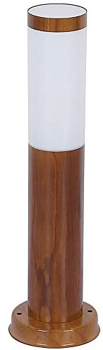 Wegeleuchten Außen Edelstahl Standleuchte Garten Terrassenlampe Außen stehend, holzoptik opal rustikal, 1x E27, DxH 7,6x45 cm
