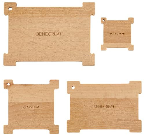 BENECREAT 4 Stück Holz Quadrat Weben Board, Loom Board Handmade Weben Werkzeuge mit Löchern für Loom Weaving Supplies Tablet Weaving Loom Weaving Supplies, Bohrung: 4.5~8mm