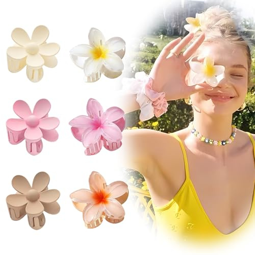 Yistoi 6 Pièces Pince Cheveux Fleur, Décorations pour Les Cheveux, Cadeau de Vacances pour Filles et Femmes